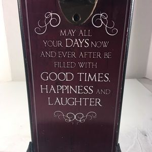 The Design House Wood & Metal Bottle Opener